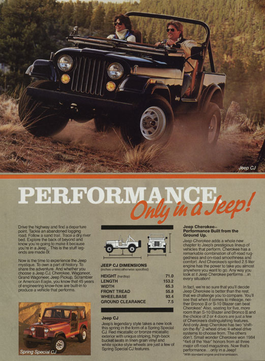 1985 Jeep Brochure Page 4